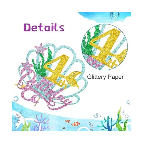 Decoración para tarta de sirena con cuatro pasteles_3