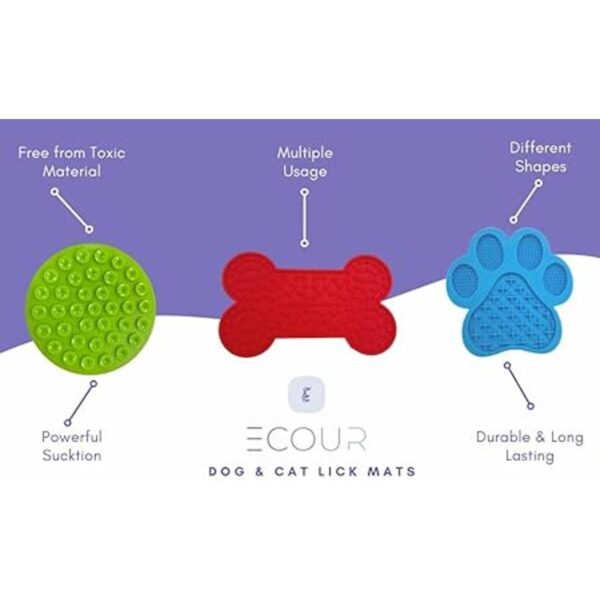 ECOUR Tapete para lamer para perros y gatos paquete de 3