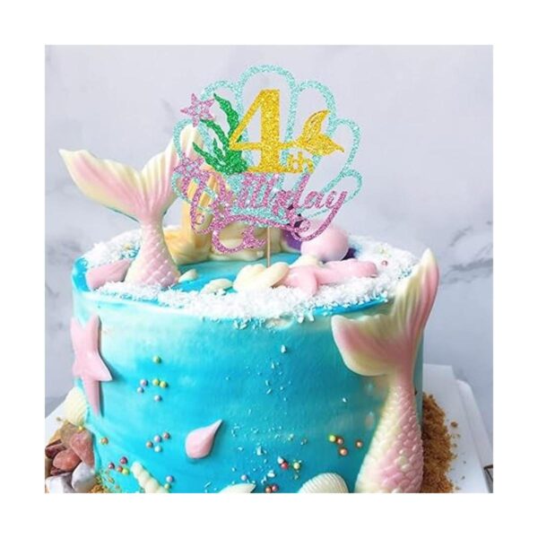 Decoración para tarta de sirena con cuatro pasteles_5