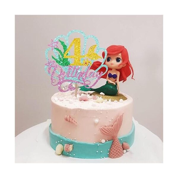 Decoración para tarta de sirena con cuatro pasteles_4