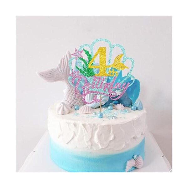 Decoración para tarta de sirena con cuatro pasteles_6