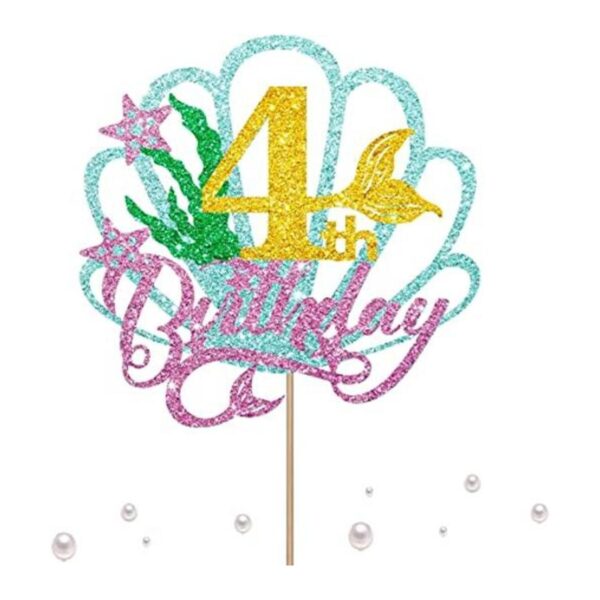 Decoración para tarta de sirena con cuatro pasteles_1