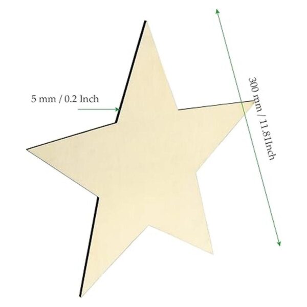 MAHIONG Paquete de 6 formas de estrella de madera de 12_2