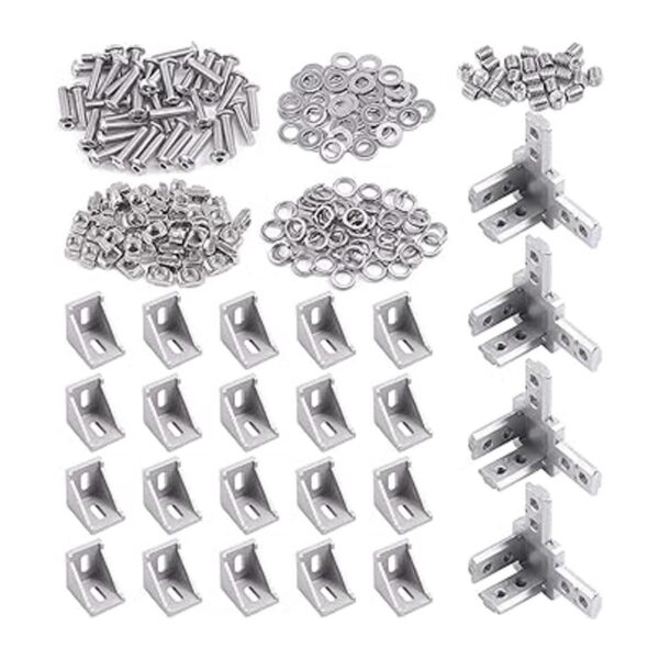 Glarks El juego de 216 conectores de perfil de aluminio de