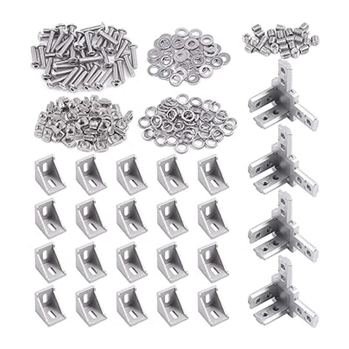 Glarks El juego de 216 conectores de perfil de aluminio de