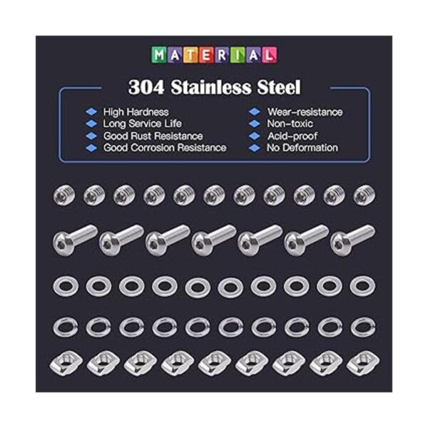 Glarks El juego de 216 conectores de perfil de aluminio de