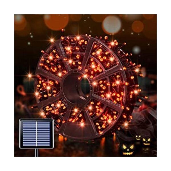 JMEXSUSS 600 luces solares LED naranjas cadena de luces