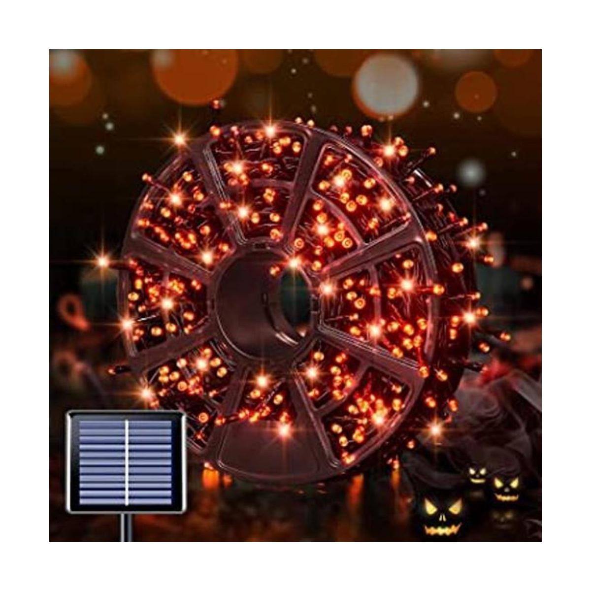 JMEXSUSS 600 luces solares LED naranjas cadena de luces