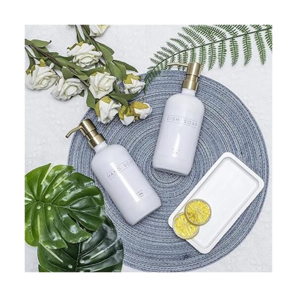 Janxin Dispensador de jabón de vidrio para cocina con_2