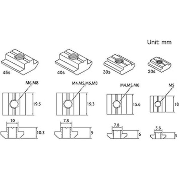 Juego de 24 conectores de perfil de extrusión de aluminio