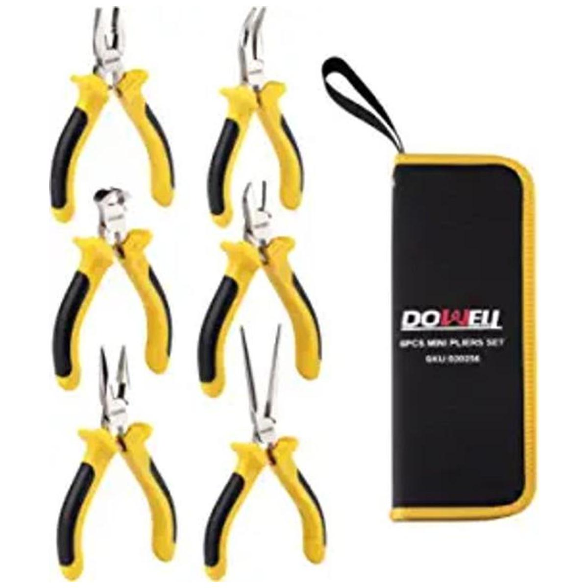 DOWELL Juego de mini alicates de 6 piezas punta de aguja