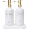 Janxin Dispensador de jabón de vidrio para cocina con_1