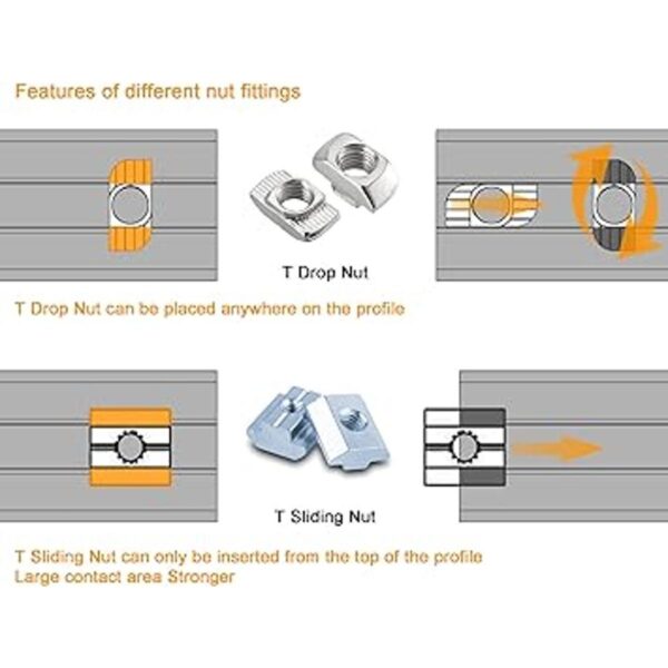 Juego de 24 conectores de perfil de extrusión de aluminio