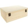 DAJAVE Caja de madera sin terminar caja de madera grande