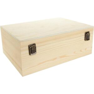 DAJAVE Caja de madera sin terminar caja de madera grande