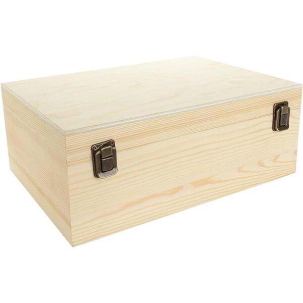 DAJAVE Caja de madera sin terminar caja de madera grande