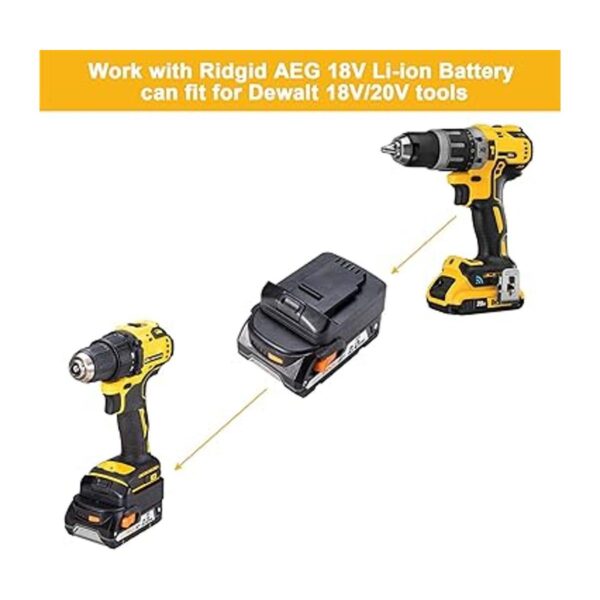 Convertidor adaptador para Ridgid AEG 18V Hyper liion a_4