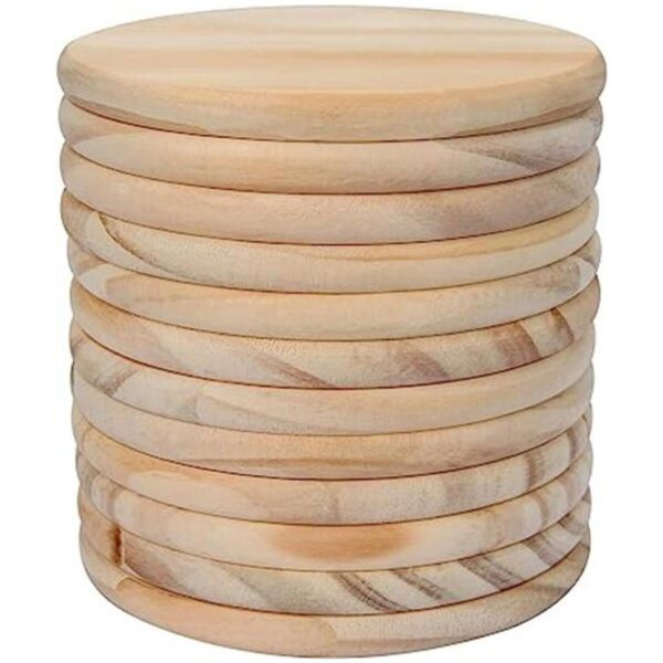 GOH DODD Paquete de 12 posavasos de madera sin acabar 4_1