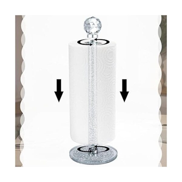 Toallero de papel plateado con soporte brillante rollo de