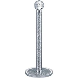 Toallero de papel plateado con soporte brillante rollo de