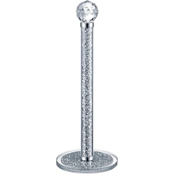 Toallero de papel plateado con soporte brillante rollo de