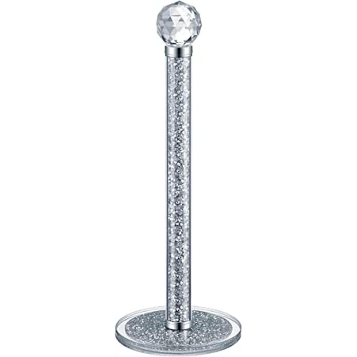 Toallero de papel plateado con soporte brillante rollo de