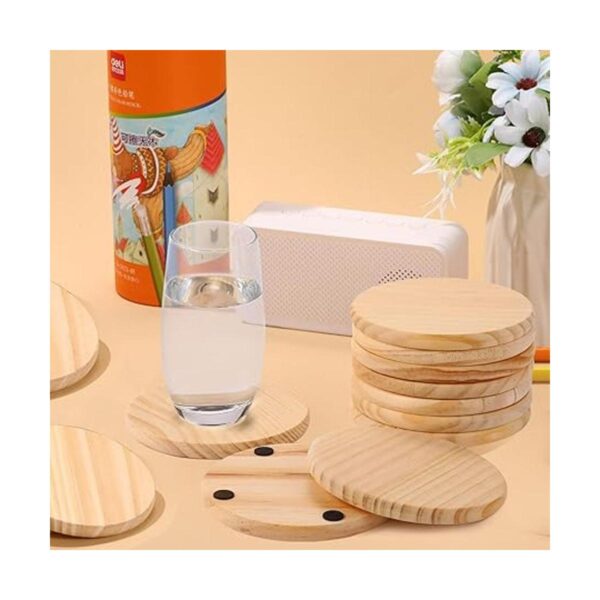 GOH DODD Paquete de 12 posavasos de madera sin acabar 4_4