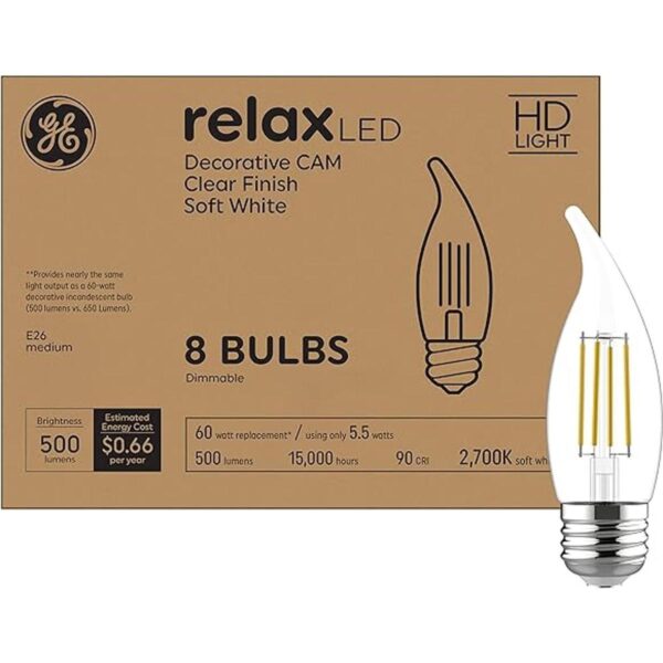 GE Relax Bombillas LED acabado transparente decorativo_1