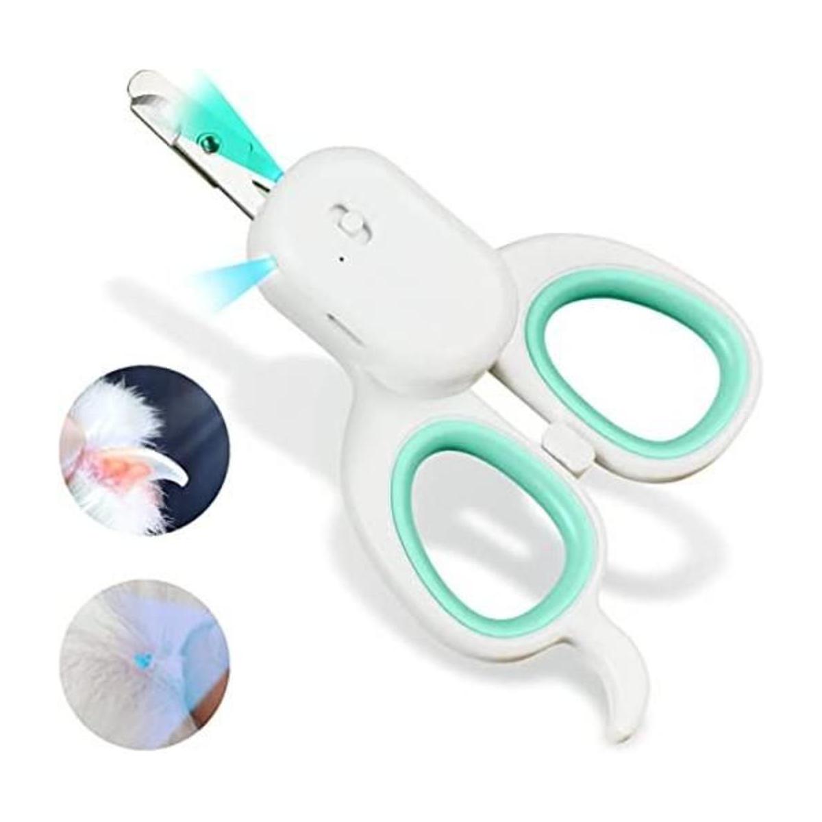 PAKEWAY Pet Nail Clipper with LED UV Light Cat Claw