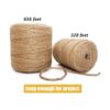 Leecogo Cuerda de yute de 0.118 in de grosor 656 pies