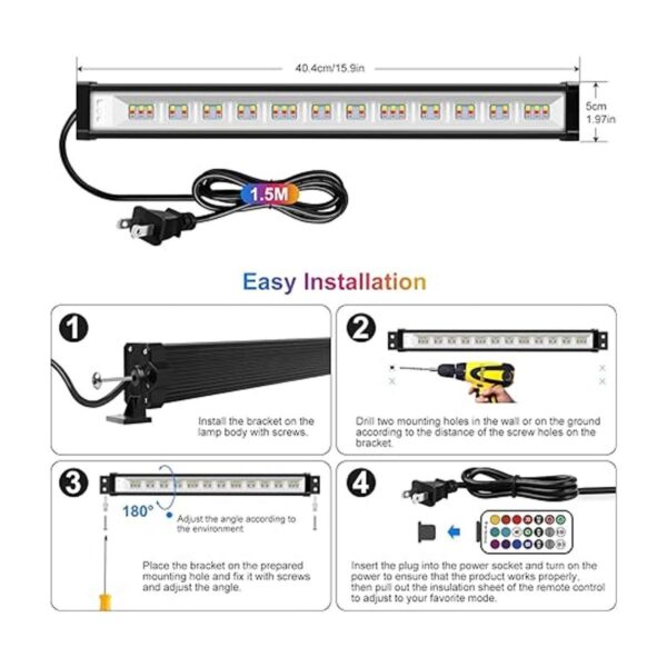 MEIKEE Paquete de 4 luces LED RGBW de 42 W 3350 lm barra_2