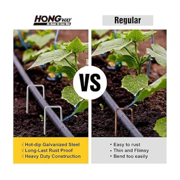 HongWay Paquete de 180 grapas de jardín de 6 pulgadas_3