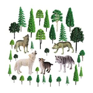 Juego de 35 figuras de animales del bosque 5 juguetes de_1