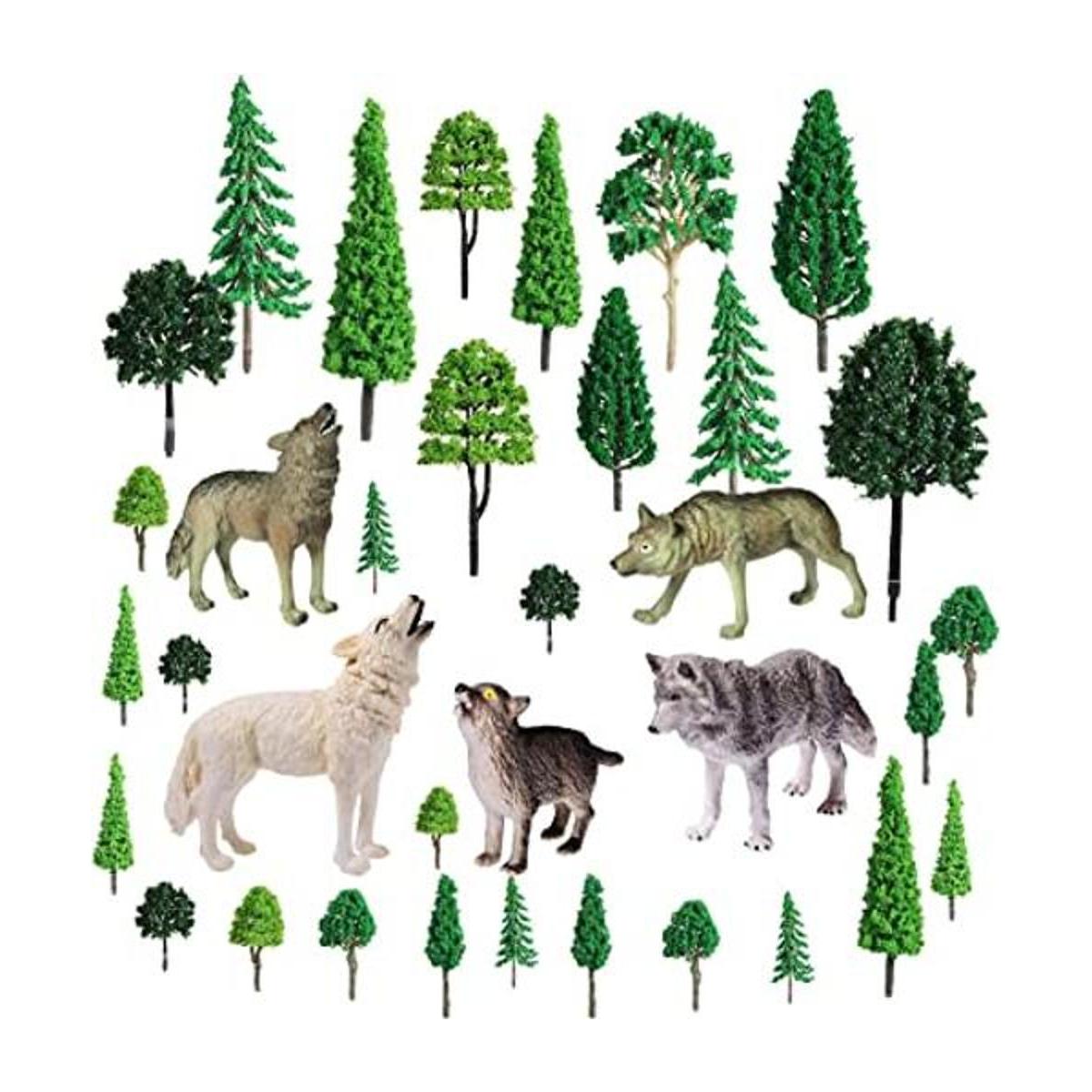 Juego de 35 figuras de animales del bosque 5 juguetes de