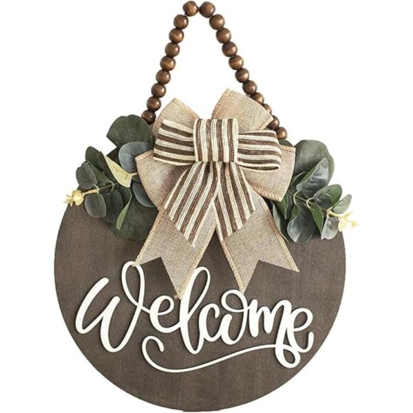 Letrero de bienvenida para decoración de corona de puerta
