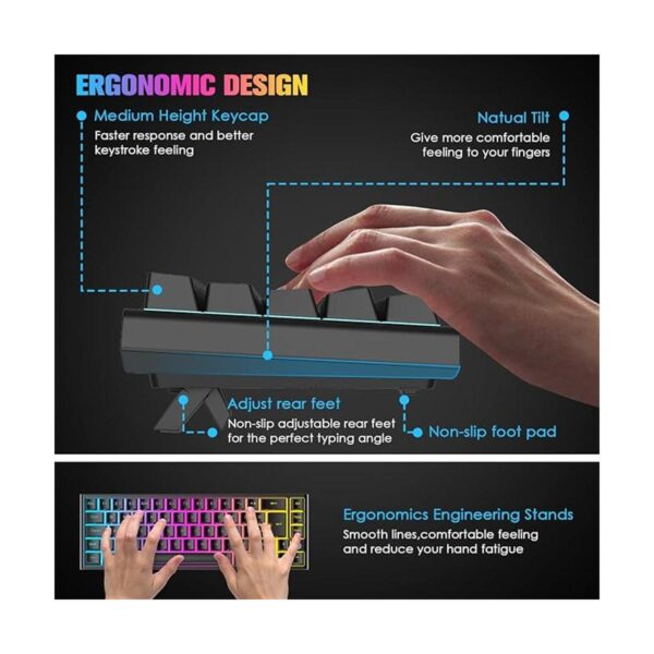 Teclado mecánico para juegos con cable 60 mecánico