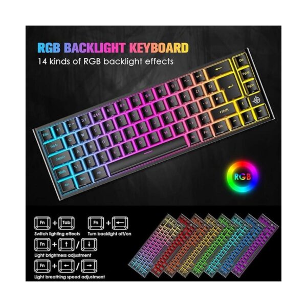 Teclado mecánico para juegos con cable 60 mecánico