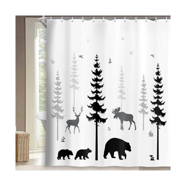 Cortina de ducha con diseño de oso de bosque cortinas de