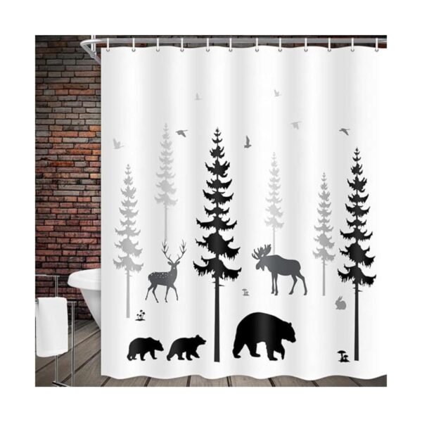 Cortina de ducha con diseño de oso de bosque cortinas de