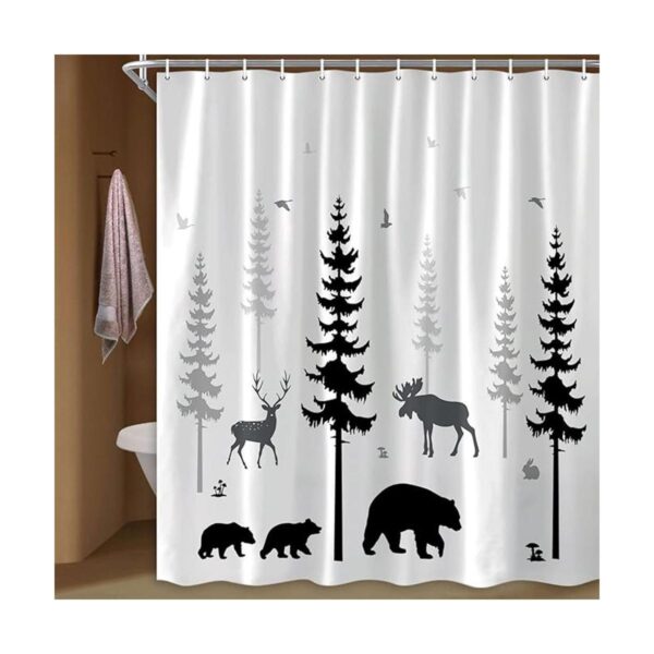 Cortina de ducha con diseño de oso de bosque cortinas de