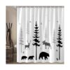 Cortina de ducha con diseño de oso de bosque cortinas de