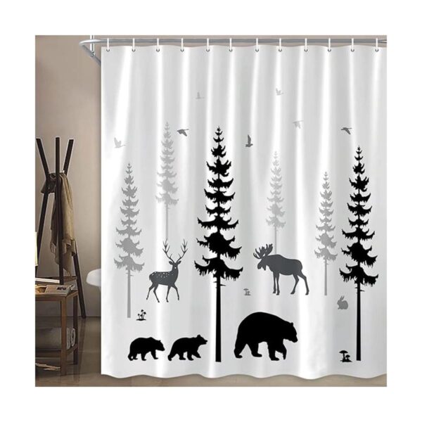 Cortina de ducha con diseño de oso de bosque cortinas de