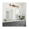 Lámpara de tocador de baño 4 luces negras con acabado de_2
