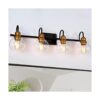 Lámpara de tocador de baño 4 luces negras con acabado de_1