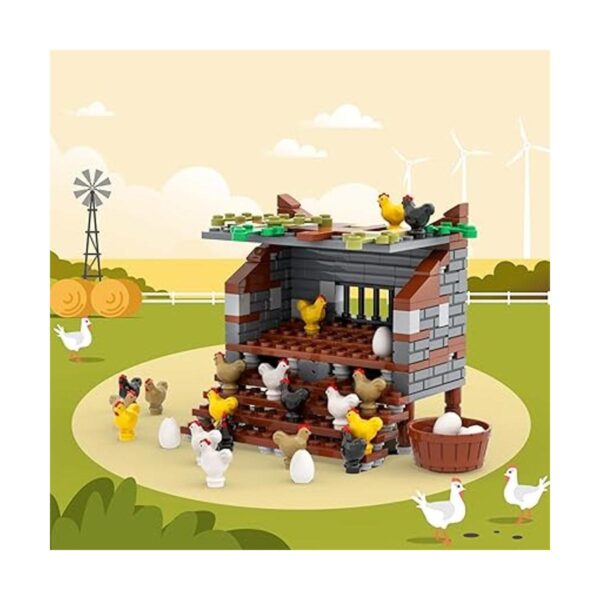 PIPART Bloques de construcción de gallinero de animales de_3