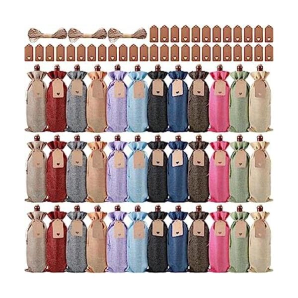 36 bolsas de vino de arpillera bolsa de regalo de vino