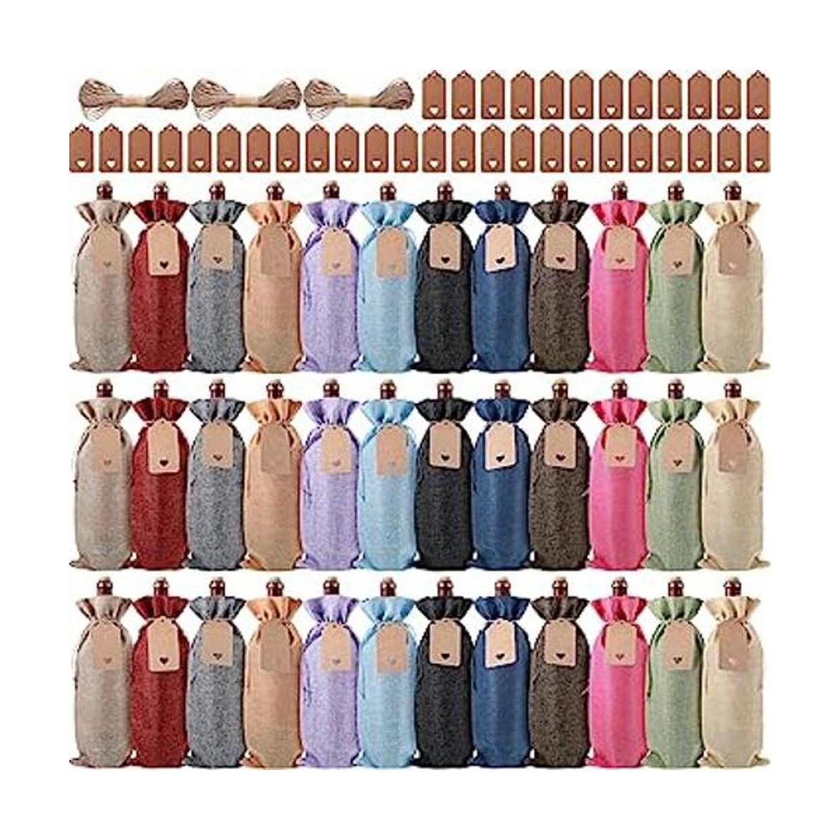 36 bolsas de vino de arpillera bolsa de regalo de vino