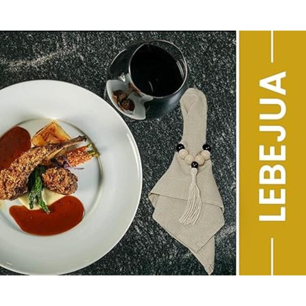 Juego de 6 servilleteros de cuentas de madera