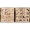 Hacaroa Juego de 32 sellos de goma de madera diseño