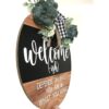 Letrero de bienvenida para decoración de puertas coronas